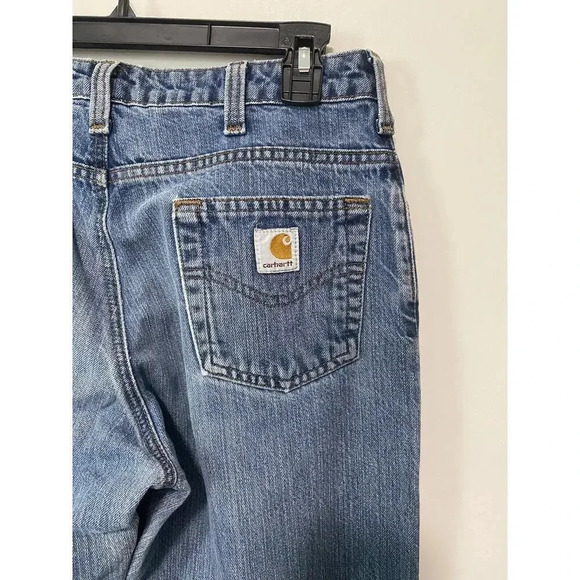 Carhartt Women’s Straight Leg Denim Jeans Size 8x30 Flawed Workwear Carpenter - Picture 8 of 9